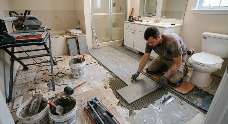 Bathroom Floor Replacement in Denver County, CO